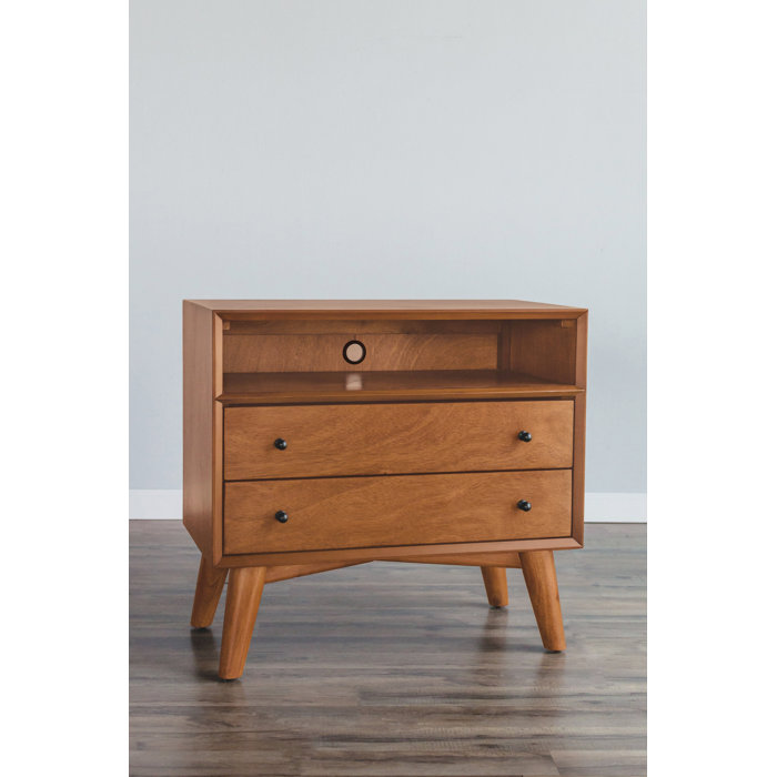 AllModern Williams 2 Drawer Solid Wood Nightstand & Reviews Wayfair